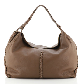 Bottega Veneta Hobo with Rings Leather with Intrecciato Detail Large
