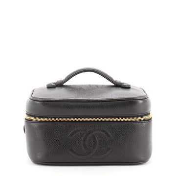 Chanel Vintage Timeless Cosmetic Case Caviar Small