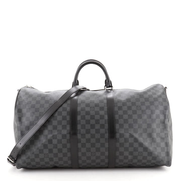 Louis Vuitton Keepall Bandouliere Bag Damier Graphite 55