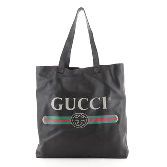 Gucci Logo Tote Printed Leather Large