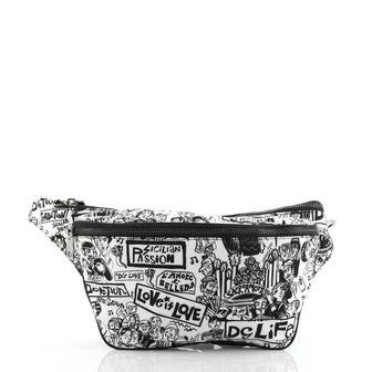Dolce & Gabbana Front Zip Waist Bag Printed Nylon