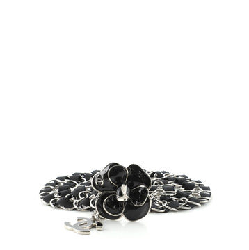 Chanel Camellia Double Strand Belt Metal with Fabric
