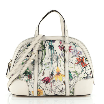 Gucci Nice Top Handle Bag Flora Coated Canvas with Leather Small