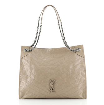 Saint Laurent Niki Shopping Tote Matelasse Chevron Leather Large