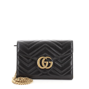 Gucci GG Marmont Chain Wallet Matelasse Leather Mini