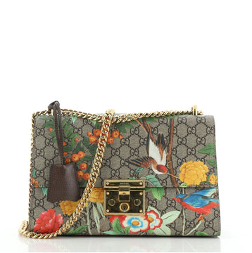 Gucci Padlock Shoulder Bag Tian Print GG Coated Canvas Medium
