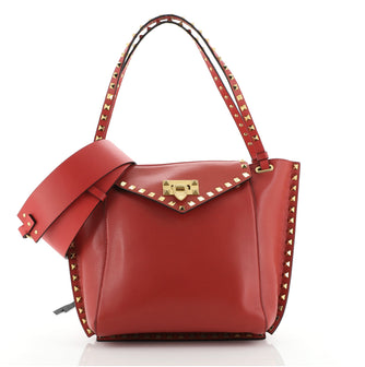 Valentino Rockstud Flip Lock Convertible Tote Leather Medium