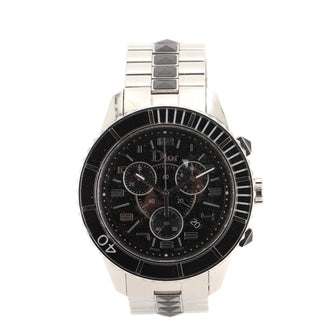 Christal Chronograph Quartz Watch Stainless Steel 38