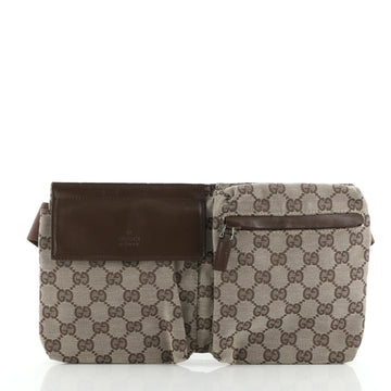 Gucci Vintage Double Belt Bag GG Canvas