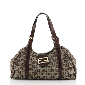 Fendi Belted Shoulder Bag Zucchino Canvas Large