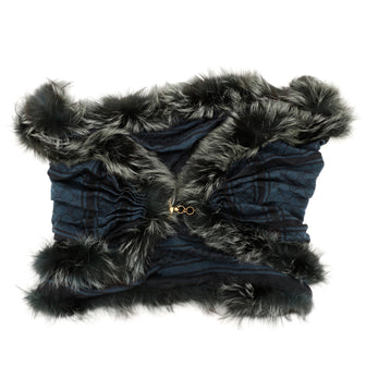 Gucci GG Josey Stole Wool and Silk with Fox Fur