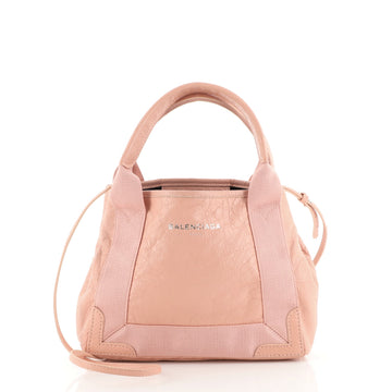 Balenciaga Navy Cabas Leather XS