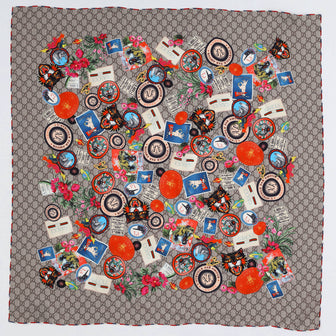 Gucci Courrier Scarf GG Printed Silk