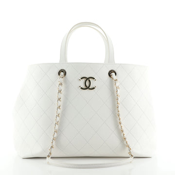 Chanel CC Shopping Tote Stitched Calfskin Large