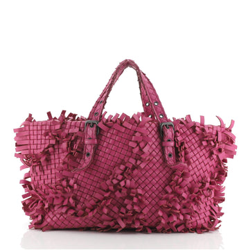 Bottega Veneta Lido Patchwork Tote Fringe Intrecciato Nappa Large
