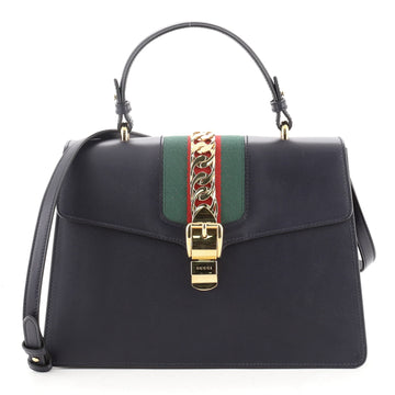 Gucci Sylvie Top Handle Bag Leather Medium
