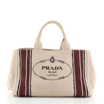 Prada Canapa Tote Printed Canvas Large
