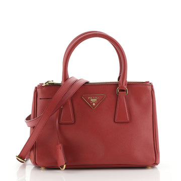 Prada Double Zip Lux Tote Saffiano Leather Mini