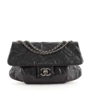 Chanel Elastic Flap Bag Quilted Glazed Caviar Medium