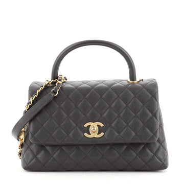 Chanel Coco Top Handle Bag Quilted Caviar Small