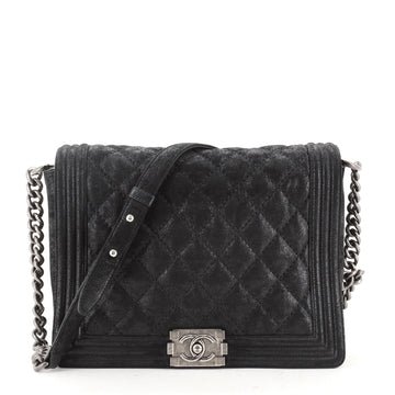 Chanel Boy Flap Bag Quilted Gentle Iridescent Calfskin New Medium
