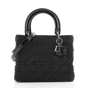 Christian Dior Vintage Lady Dior Bag Cannage Quilt Denim Medium