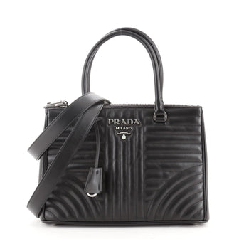Prada Double Zip Tote Diagramme Quilted Leather Small