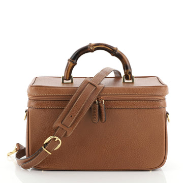 Gucci Vintage Bamboo Vanity Case Leather Medium