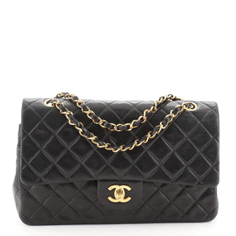 Chanel Vintage Classic Double Flap Bag Quilted Lambskin Medium