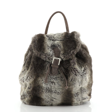 Fendi Vintage Flap Backpack Fur with Suede Small