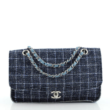 Chanel Classic Single Flap Bag Tweed and Calfskin Medium