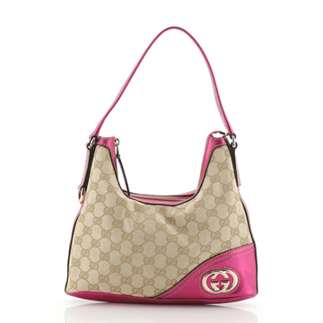 Gucci New Britt Zip Hobo GG Canvas Small