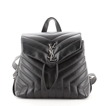 Saint Laurent LouLou Backpack Matelasse Chevron Leather Small