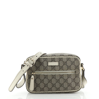 Gucci Front Zip Camera Bag GG Coated Canvas Small