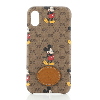 Gucci Disney Mickey Mouse iPhone Case Printed Mini GG Coated Canvas X/XS