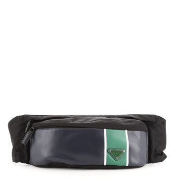 Prada Zip Waist Bag Printed Leather and Tessuto