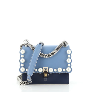 Fendi Kan I Bag Pearl Embellished Leather Small