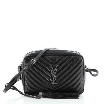 Saint Laurent Lou Camera Bag Matelasse Chevron Patent Small