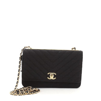 Chanel Trendy CC Wallet on Chain Chevron Jersey