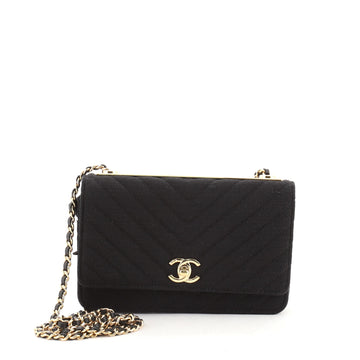 Chanel Trendy CC Wallet on Chain Chevron Jersey