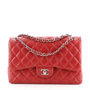 Chanel Classic Double Flap Bag Quilted Caviar Jumbo