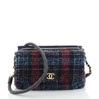 Chanel Paris-Hamburg Double Side Flap Bag Tweed Medium