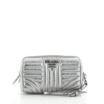 Prada Wristlet Pouch Diagramme Quilted Leather