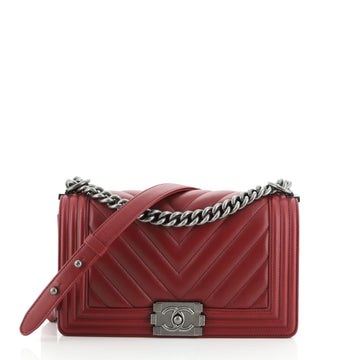 Chanel Boy Flap Bag Chevron Lambskin Old Medium