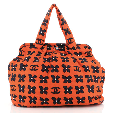 Chanel Vintage Frame Shoulder Bag Printed Canvas XL