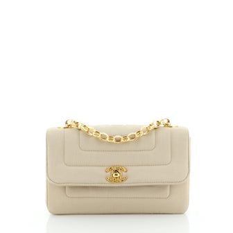 Chanel Vintage CC Chain Flap Bag Quilted Satin Mini
