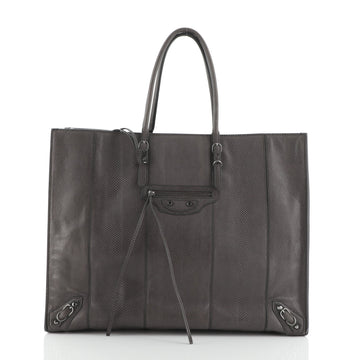 Balenciaga Papier A4 Zip Around Classic Studs Bag Embossed Leather Medium