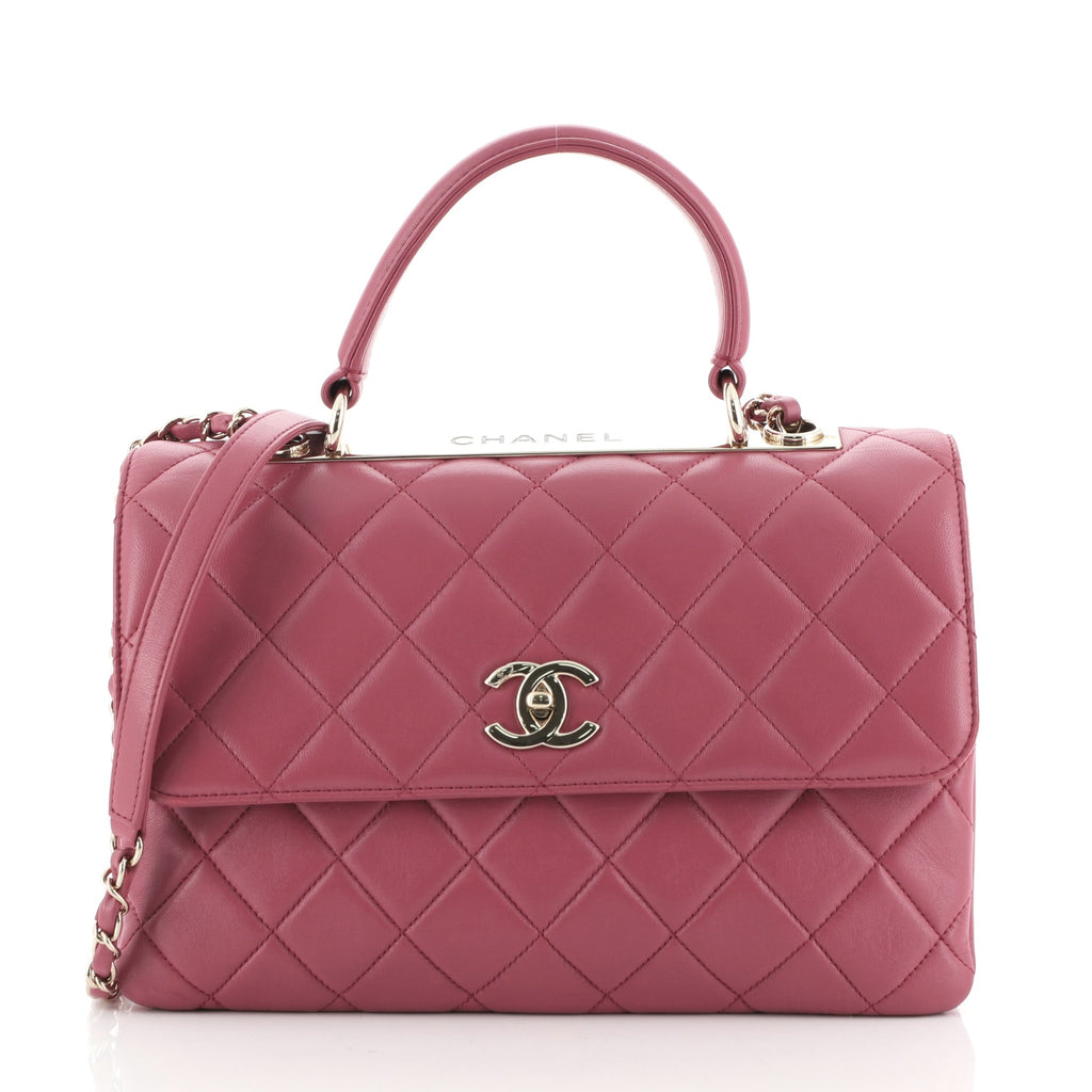 CHANEL Lambskin Quilted Medium Trendy CC Flap Pink 1265280