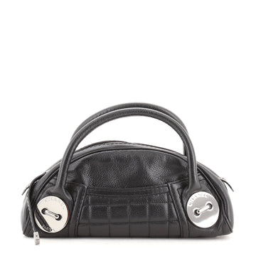 Chanel Vintage Button Dome Satchel Caviar Small