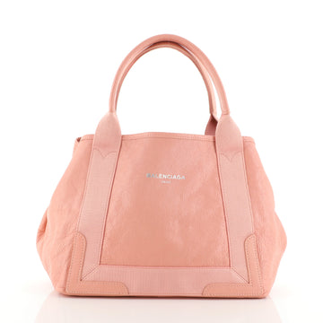 Balenciaga Navy Cabas Leather Small